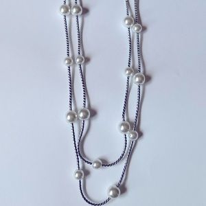 Park Lane Long Double Pearl Silver Necklace Fashion Jewelry